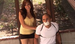 It Heats Up For Ray When He Is Tied Up Outside By Bad Girl Gisella Moreno!