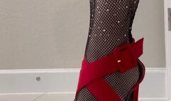 ASMR Sparkly Nylon and Red Heel Removal