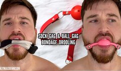Sock gay & bell gay bondage drooling