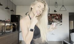 Sexy blonde is teasing you (fing nail)