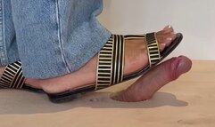 Christian Louboutin flat sandal shoejob cock crush