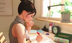 JAPANESE STEP-MOM HELP WHIT HOMEWORK