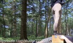 Cockcrush on cockboard with riding boots and jodhpurs