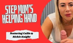 step mom Callie finds son in bed wanking and lends him hand