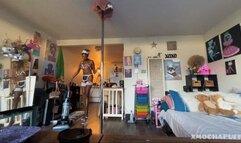 Vacuuming in Maid Attire