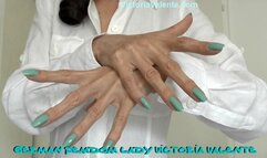 Hand Fetish Joi Clip - Blue long natural fingernails