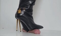 Lady Latisha - CBT Trample Board - Tom Ford Stiletto Boots - Close Up - FHD