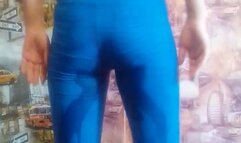 Erika does vigorous exercise and soaks her jeans