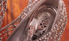 M - Sexy Silver Vince Camuto Crystal Heels