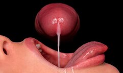 CLOSE UP: Best FREE Sloppy Mouth for your CUM! Use my CUM DUMPSTER! HOT Sucking Cock ASMR - BLOWJOB