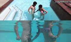 Yanking Off His Balls In The Pool