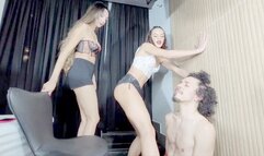 DOUBLE PUNISHMENT SWALLOWING THE FEET - BY DEBORA OLIVER AND ANITA THOMPSON - CLIP 3 IN FULL HD