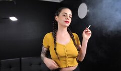 Smoking in Shiny Yoga Pants