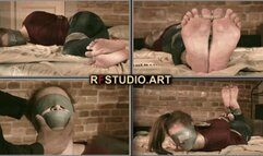 Leya in a sticky situation - Struggle and deprivation in the tight embrace of tape - Part 1 (FULL HD MP4)