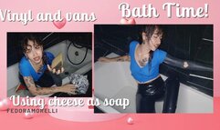 Bath time with clothes on