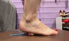 Full weight barefoot cocktrampling, cockbusting and footjob