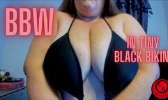 BBW In Tiny Black Bikini - CurvyRedhead - MP4 1920x1080