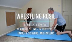 Rosie 12 - Mixed Wrestling 7 in Tights with Tapouts, Scissors, and Facesits