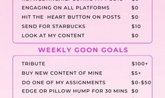 BASIC GOON DUTIES LIST