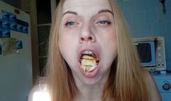 Uncontrolled eating, mouth stuffing