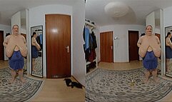 VR180 3D - Cleavage oiling and Bra cutting with Sunni (Clip No 2542 - 6K mp4 version)