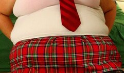 School Girl Funnel Feeding with Heavy Cream and Weigh in