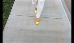 KsSunflwr, yellow louboutins walk, cumshot