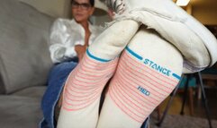 Worship my NASTY socks and smelly feet, bitch! (verbal humiliation, POV)