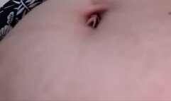 Giantess unaware her stepdaughter caught the shrinking sickness and stuck to her stepMoms big jiggly belly button