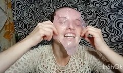 A slug monster taking over a pretty girl's face