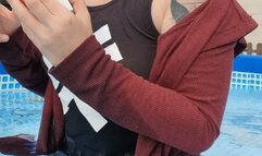 Smoking in a pool full of water