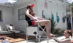 Scarlett Venom and Jasper Reed Tickle The Lifeguard's Feet (Riot Starter) Then Things Get Weird During The Shift Change