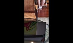 Candid asian BBW socks shaking feet