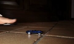 Italian girlfriend - metal toy cars stomped in flat sandals