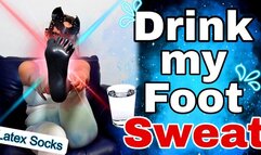 Drink my Foot Sweat! Feet Worship Fetish with Latex Socks & Feet Licking