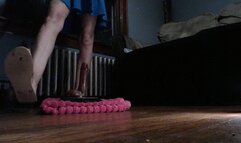 Footjob in Blue Dress