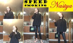 Nastya performs speed smoking and multiples challenge