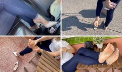 Sweaty feet after a trip - Goddess Grazi