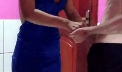 Aggressive clawing from the blonde South American woman