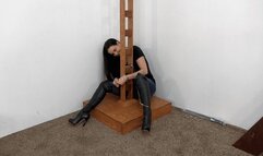 Self Bondage with Cuffs Shackles and Leather Boots with Kobe Lee