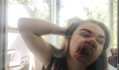 Crushing Angelica's face with a crazy hand