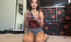 Popping balloons under my Big Butt