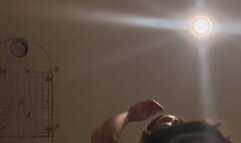 Sammie sweeps up her tiny friend