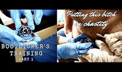 Putting this slave bitch in chastity (Bootlicker's Training: Part 1)