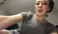Sweaty hairy Simone Soros sits on your face