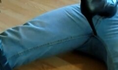 Bad toy under her boot