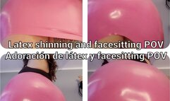 Latex worshipping, shinning and facesitting POV