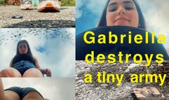 Giantess Gabriella destroys a tiny army 720