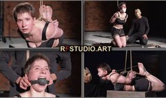 Volchenok - Harsh bondage game with bastinado, socks gag and more (FULL HD MP4)
