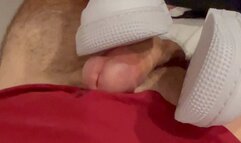 Cumming under new Nike AirForce sneakers